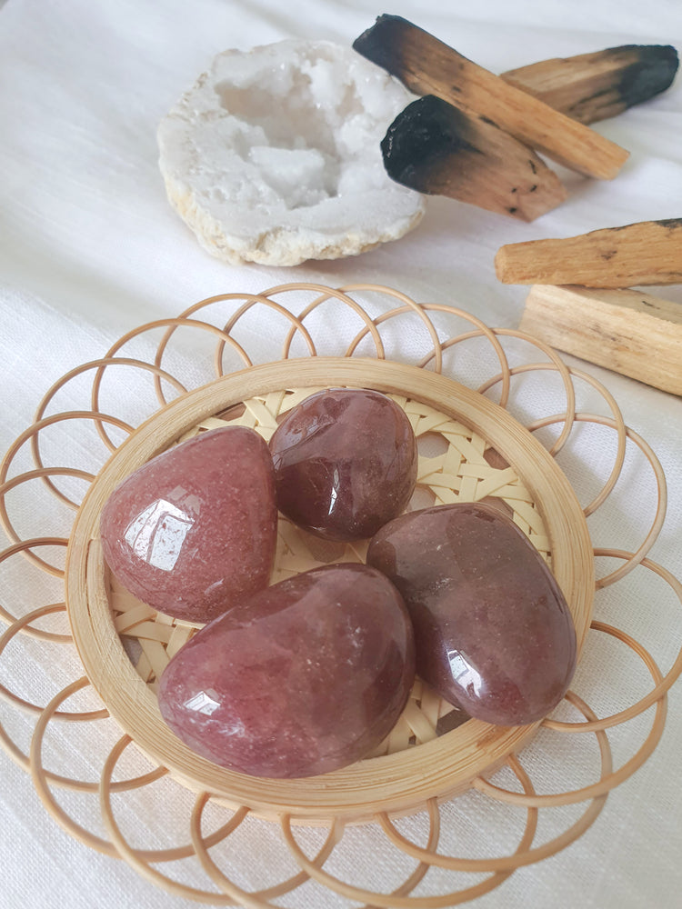 
                
                    Load image into Gallery viewer, Strawberry Quartz Tumbled Stone | Self-Love • Growth • Passion
                
            